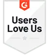 User-loved badge: red ribbon, 'users love us' phrase