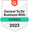 Summer 2023 Award badge proclaiming Easiest to do business with