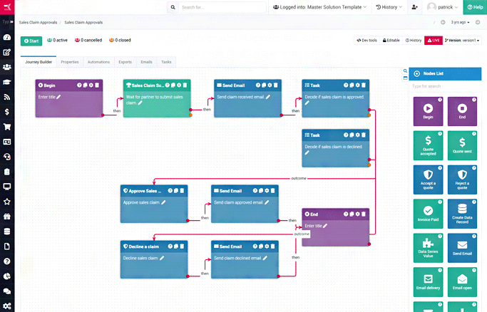 Automation software: Flowchart illustrating business processes and workflows